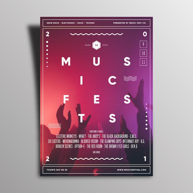 Vector 2021 muziekevenement posterontwerp