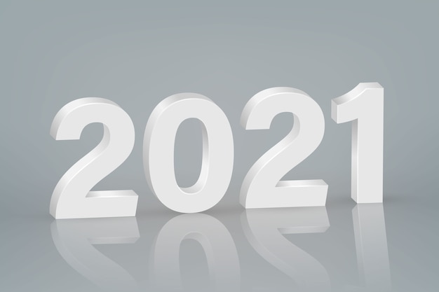 Vector 2021 new year symbol on scene background.