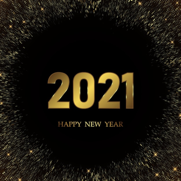 2021 Nieuwjaar achtergrond met gouden cijfers