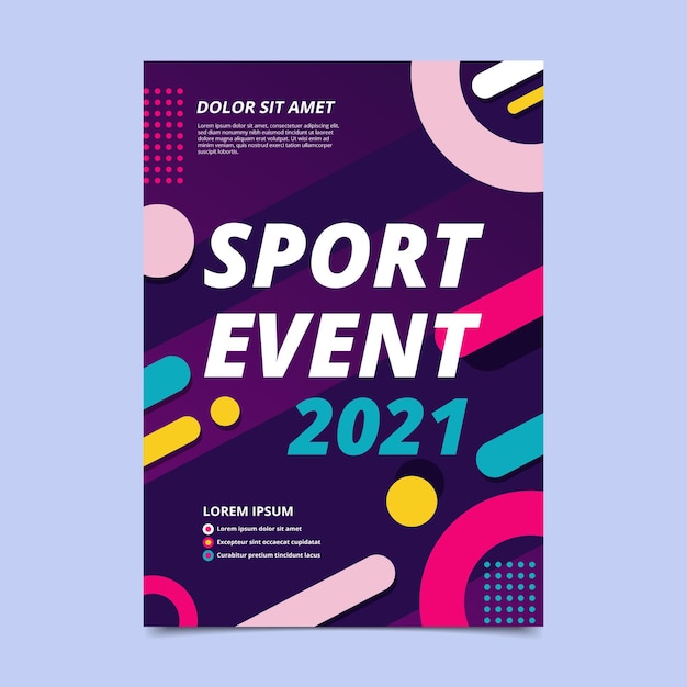 Vettore 2021 poster di eventi sportivi