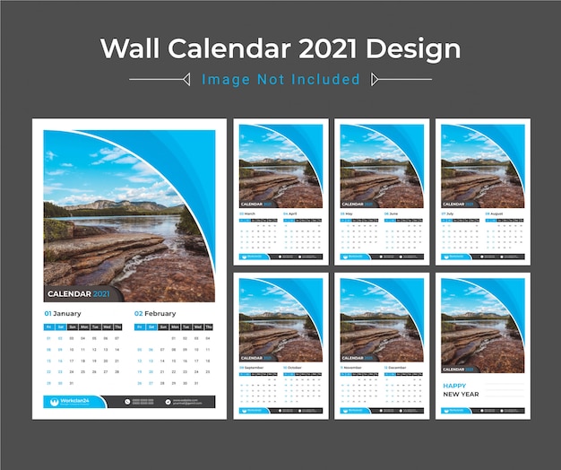 2021 wall calendar, date planner