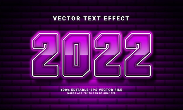 2022 3D text effect. Editable text style effect with light theme, suitable for new year celebration needs .