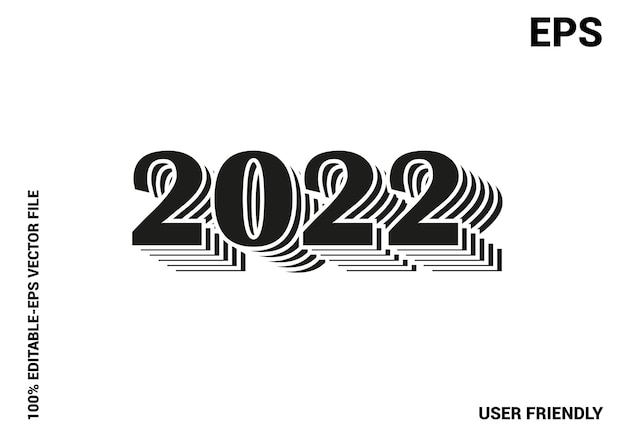 Vector 2022 3d text effect