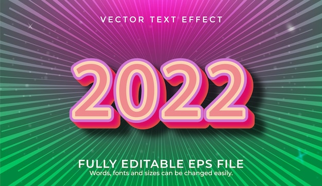 Vector 2022 3d text effect