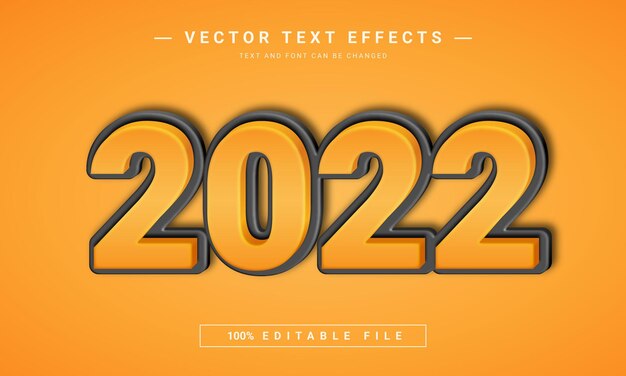 2022 bewerkbaar teksteffect