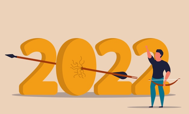 Vector 2022 businessplan en succes bereiken visiegroei en leiderschapsmissie motivatie