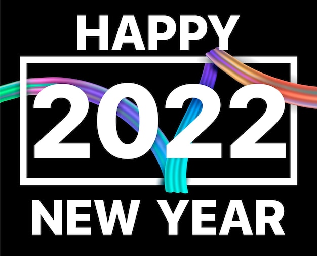 Vector 2022 calendar number header color brush paint stroke background.