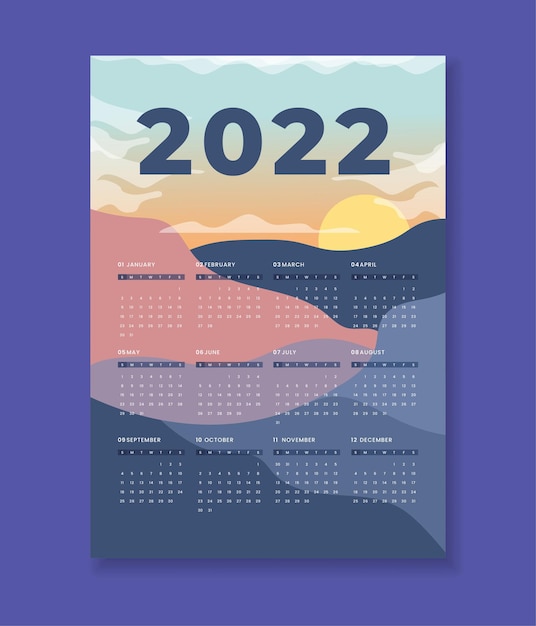 Modello di calendario 2022