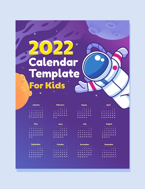 2022 calendar vector design template