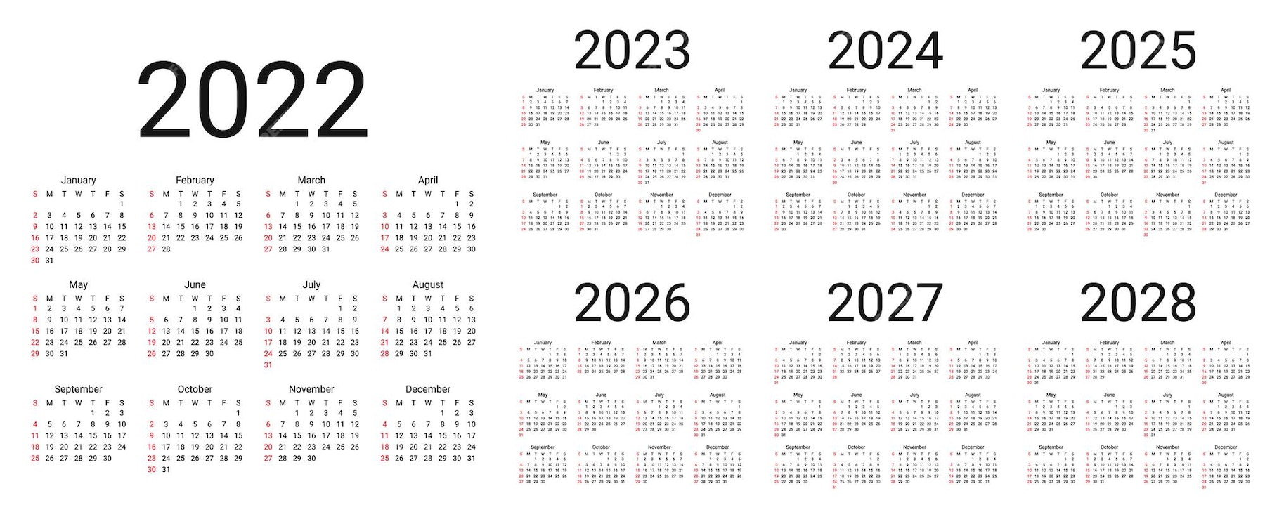 Premium Vector 2022 calendar. week starts sunday. desk calendar