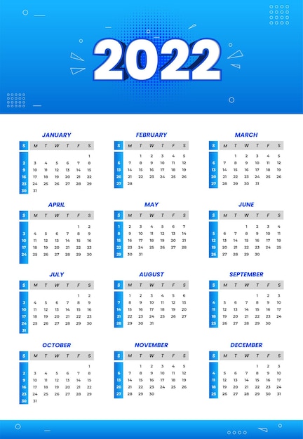 2022 calender design