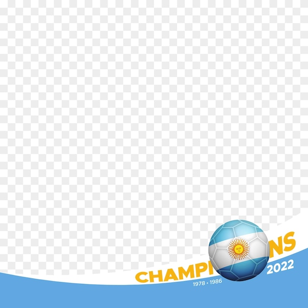 2022 챔피언 아르헨티나 세계 축구 선수권 대회 프로필 액자 배너 소셜 미디어