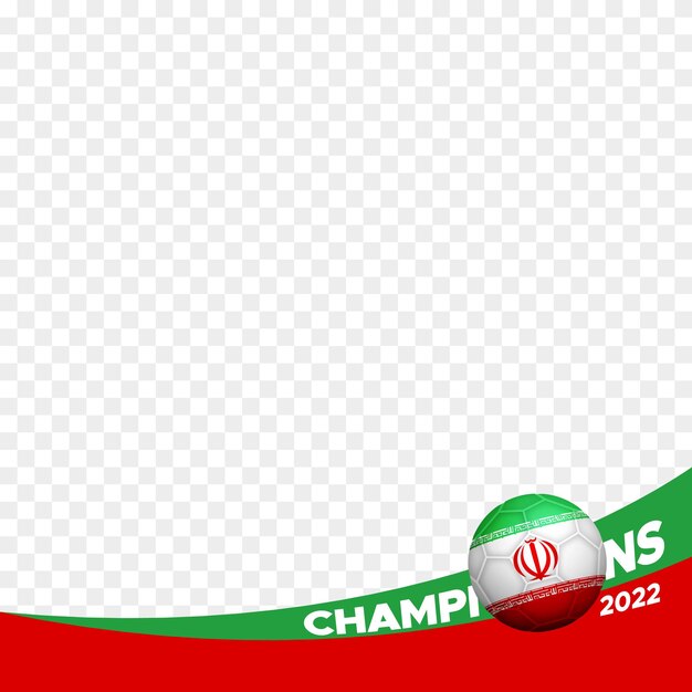 2022 champions Iran world football championship profil picture frame support banner social media