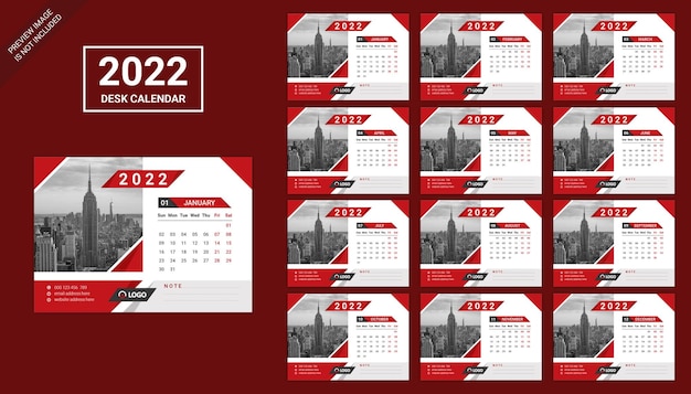 2022 colorful desk calendar design and creative business desk calendar design template