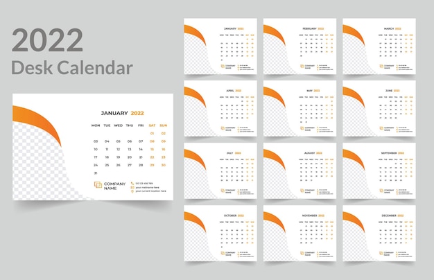 2022 calendario da tavolo design