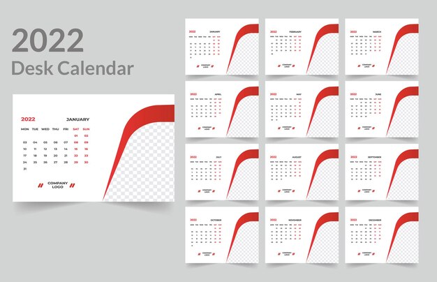 2022年の卓上カレンダーのデザイン