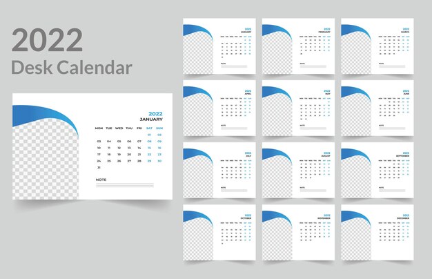 2022 calendario da tavolo design