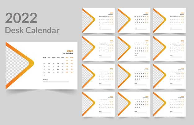 2022 Desk calendar design