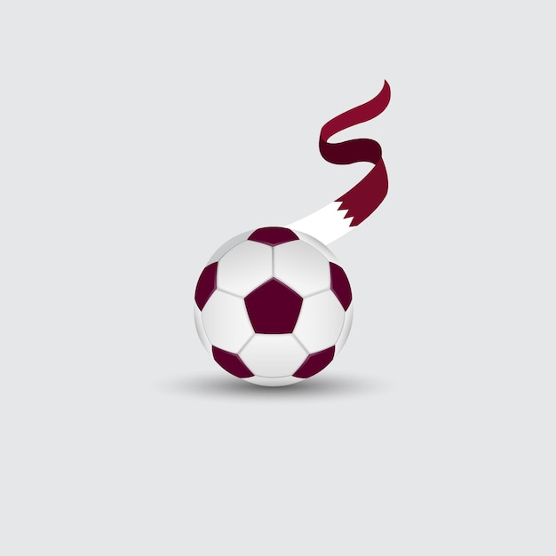 Vettore 2022 sfondo di calcio rosso e blu come colore principale banner di calcio con icona e palla 3d