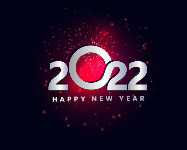 2022 gelukkig nieuwjaar elegante nummers tegen de achtergrond van flikkerend vuurwerk gelukkig nieuwjaar banner