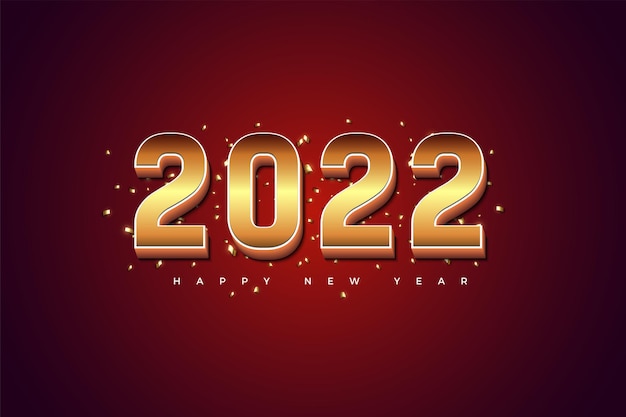 2022 gelukkig nieuwjaar met prachtige gouden glitter