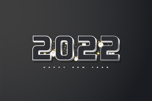 2022 gelukkig nieuwjaar met zwart-wit concept