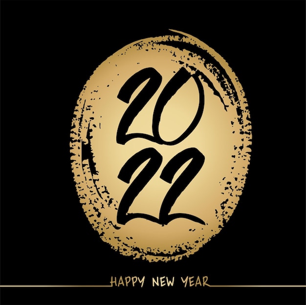 2022 gold black rich circle vector banner new year christmas party ornament