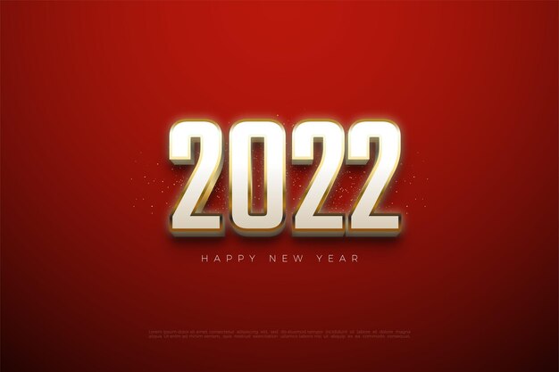 2022 felice anno nuovo 3d oro lusso