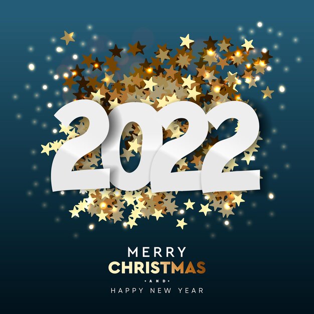 2022 Happy New Year background Merry Christmas Vector illustration