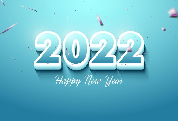 Sfondo di felice anno nuovo 2022 con numero in grassetto