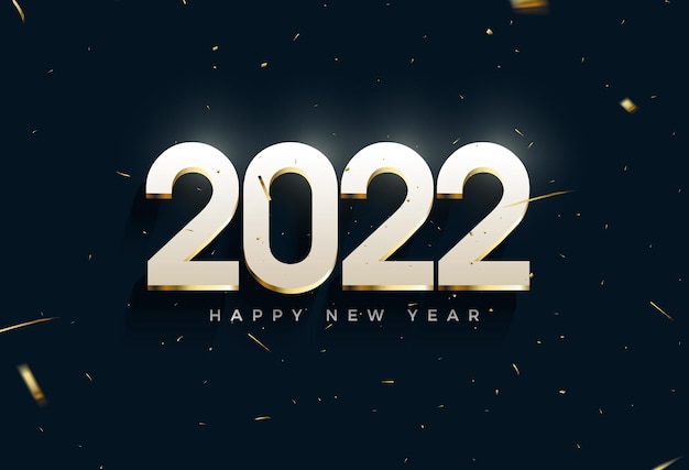 2022 happy new year background with simple design is us