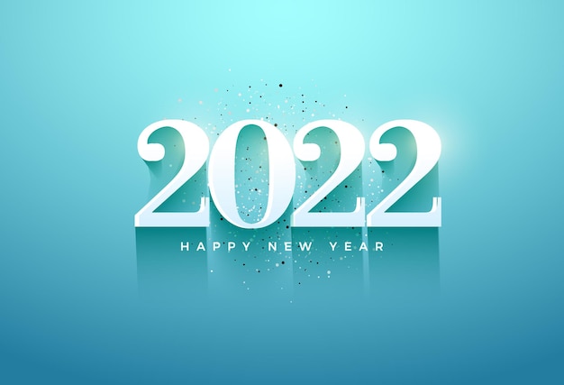 2022 happy new year background with white number