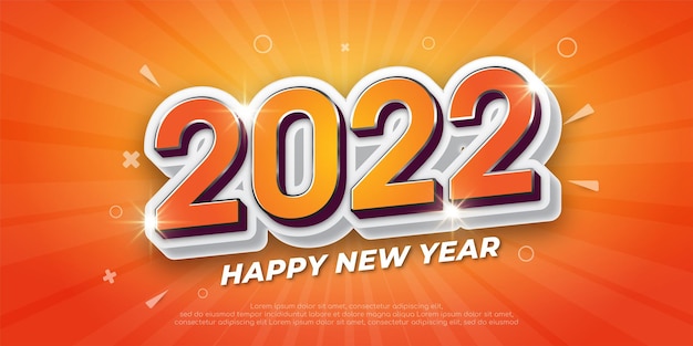 2022 happy new year banner met een feestelijk thema