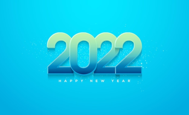 2022 happy new year calerful numbers