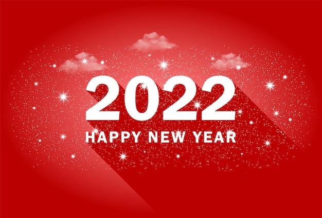 2022 felice anno nuovo che celebra sfondo o banner con cloud