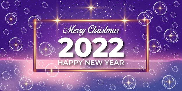 2022 happy new year celebration background with babul lights