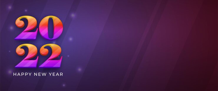 Vector 2022 happy new year colorful banner with text space