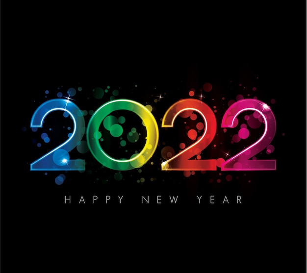 2022 happy new year colorful luxury greeting cards design