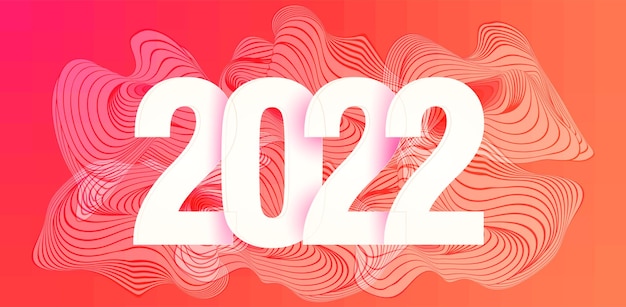 ベクトル 2022年明けましておめでとうクリエイティブカバー。抽象的な色の液体の形。