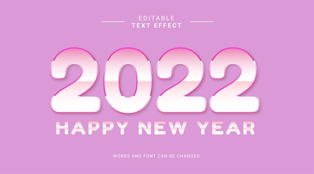 2022 happy new year editable text effect modern