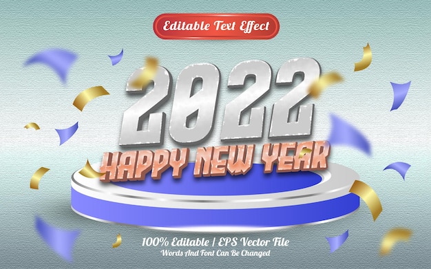 2022 happy new year editable text effect