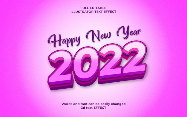 2022 새해 복 많이 받으세요 편집 가능한 텍스트 효과