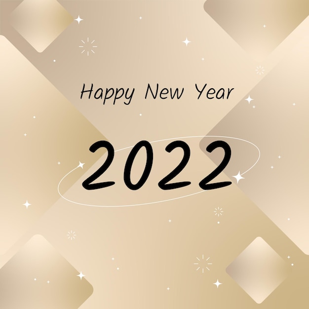 2022 Happy New Year Gold Gradient
