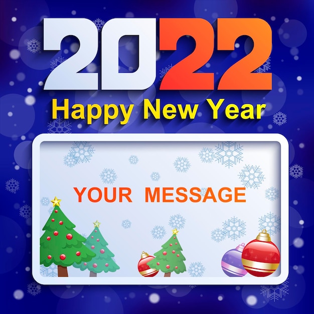 2022 a happy new year greetings and and christmas toys vector modern minimalist happy new year card for 2022 year multi colored illustration vector illustration