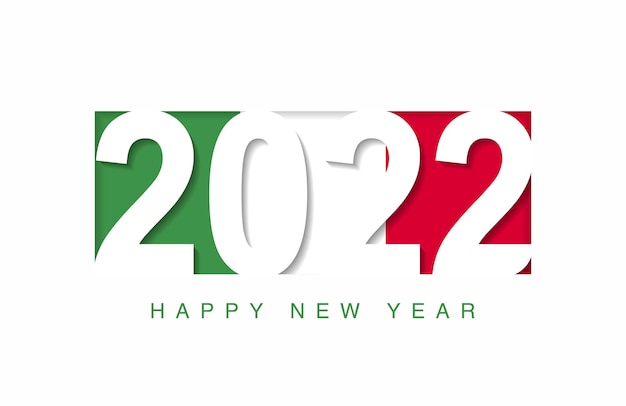 Vettore 2022 felice anno nuovo in bandiera italia