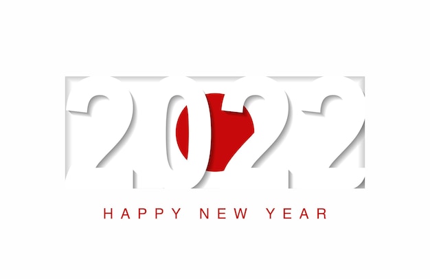 Vector 2022 happy new year in japan flag