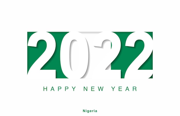 Vector 2022 happy new year in nigeria flag