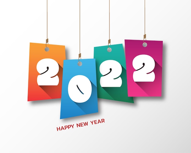 2022 happy new year. numbers paper style. vector linear numbers. design of greeting card. vector illustration.