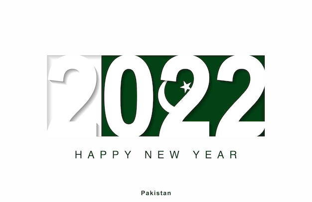 Vettore 2022 felice anno nuovo in bandiera pakistan