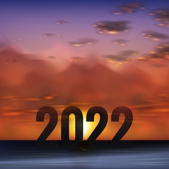 2022 felice anno nuovo silhouette di numero anno nuovo concept